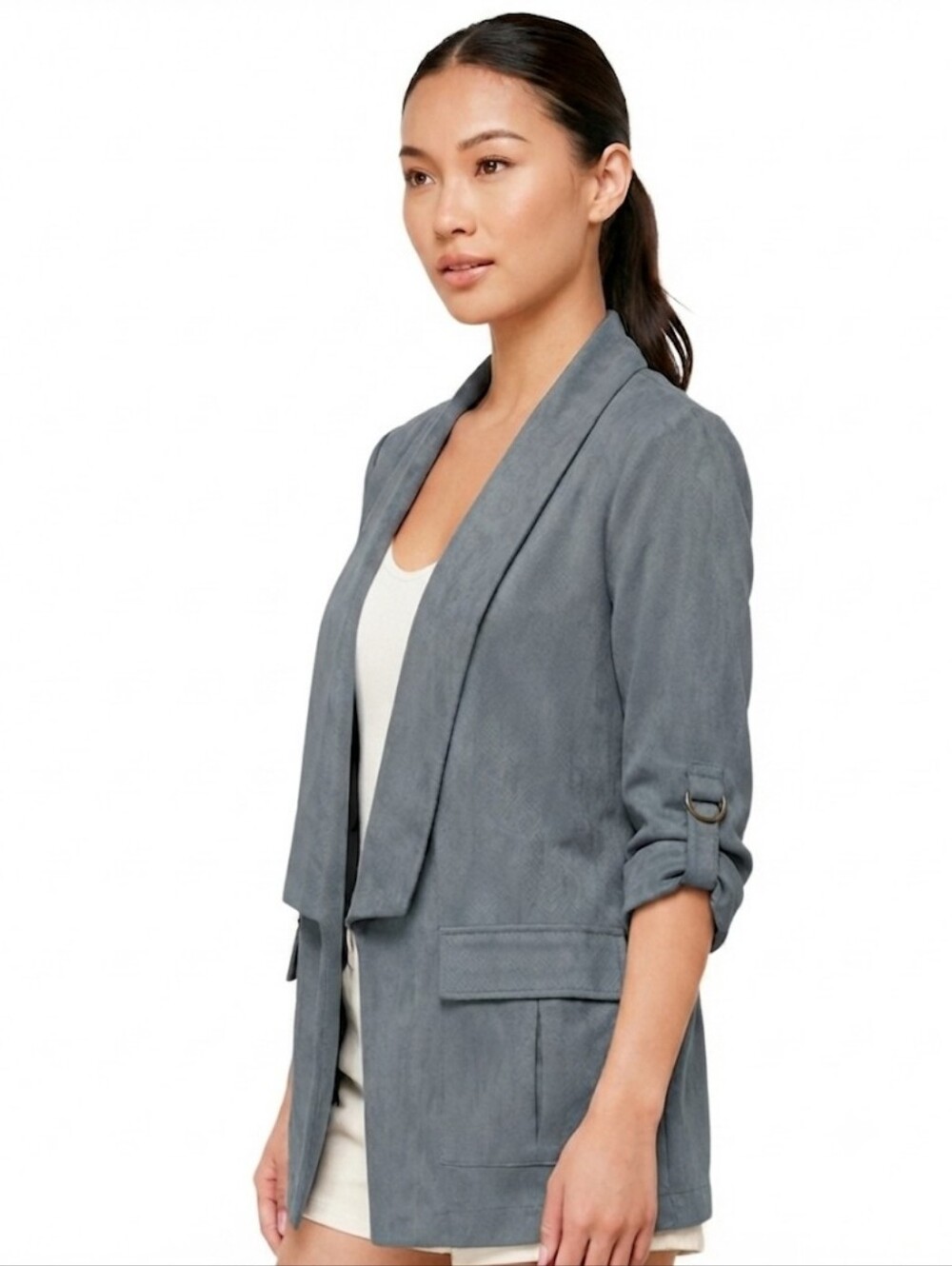 GUESS Marciano Malik Soft Blazer Jacket Lyocel Grey Size Small Secure Pockets